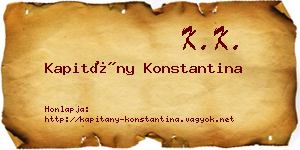 Kapitány Konstantina névjegykártya